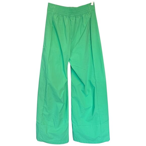 NWOT NIKE Collection High-waisted Wide-leg Woven Grass Green Pant Size Small - Picture 3 of 13